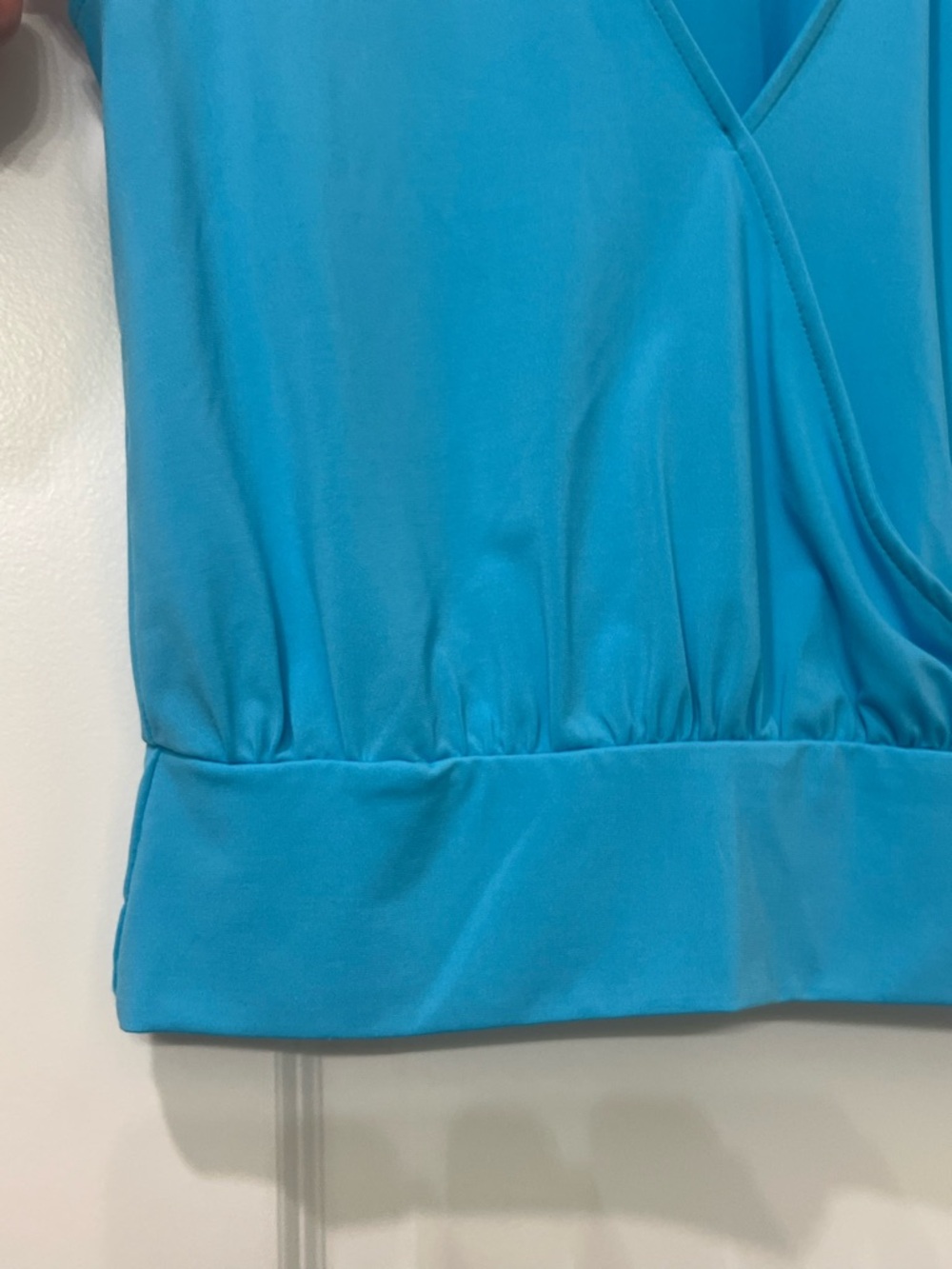 Boston Proper So Chic Collared Surplice Blouson Knit Top Blue Womens Small - Picture 6 of 10